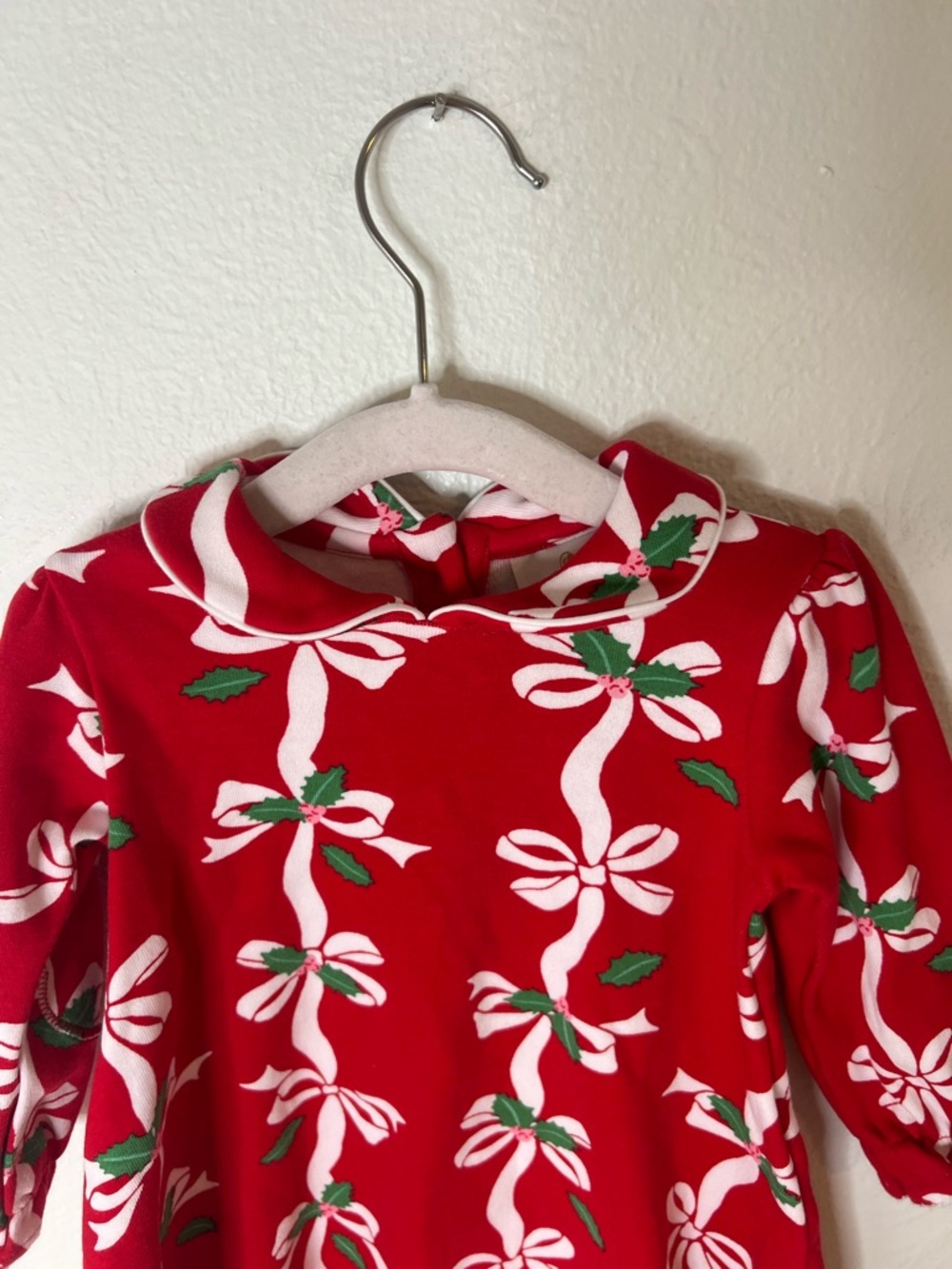 Beaufort Bonnet Co. Sadie Sweatshirt Dress Red Ribbon Holiday Print 6-12 months - Picture 5 of 10